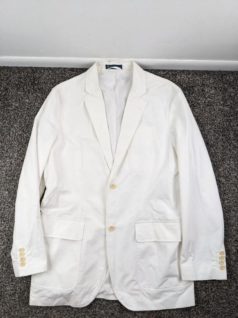 Vintage Polo Ralph Lauren Unstructured Cotton Sport Coat White Mens Medium 40R